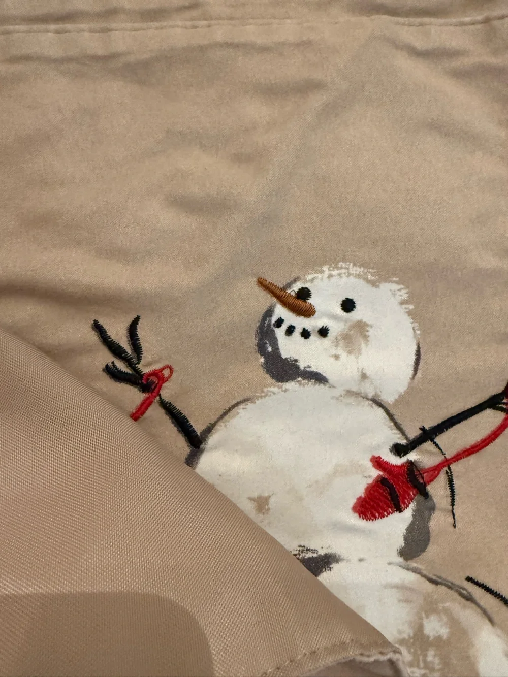 St. Nicholas Square Snowman Christmas Placemats Set/6 Embroidered Holiday Decor